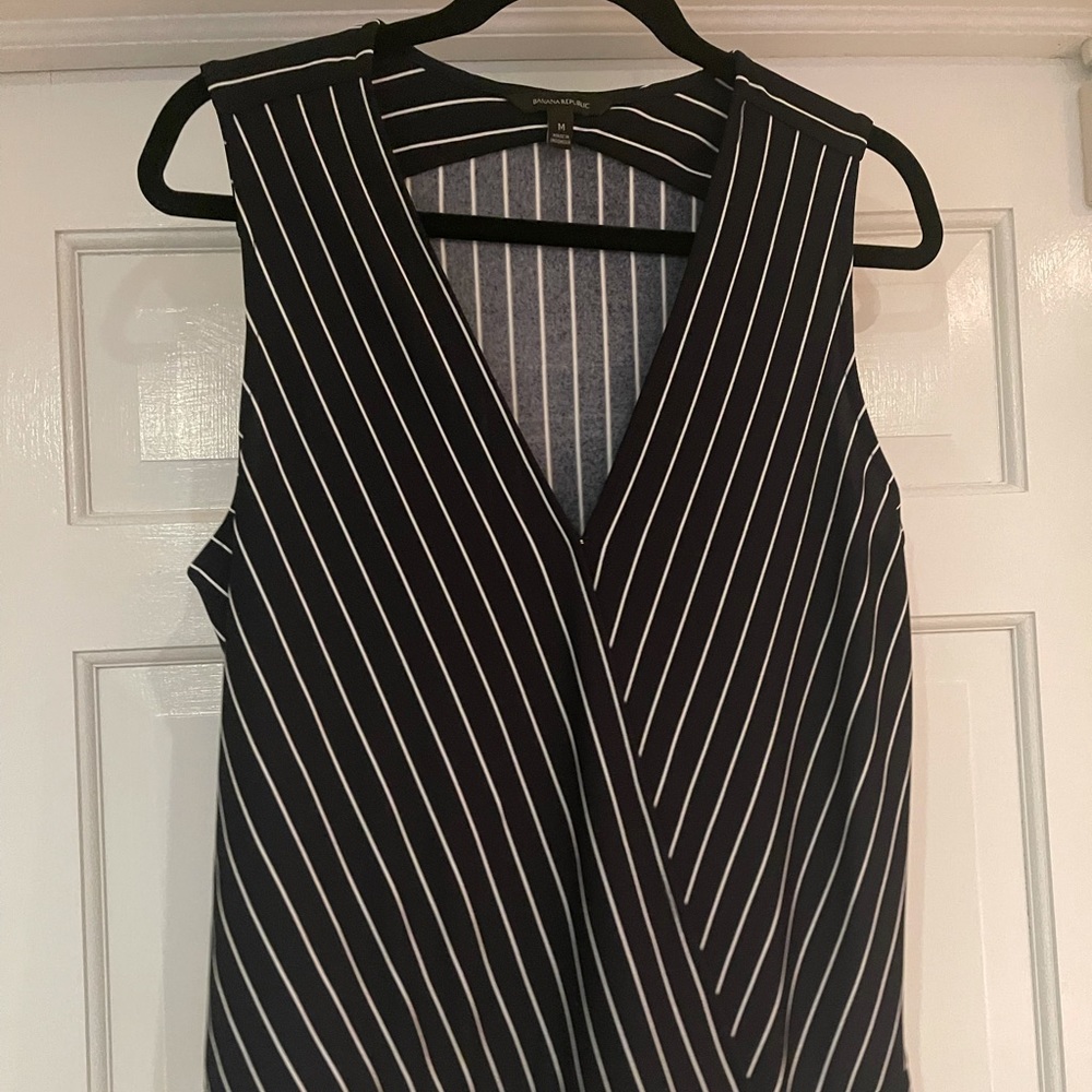 Banana Republic Black and White Striped Top